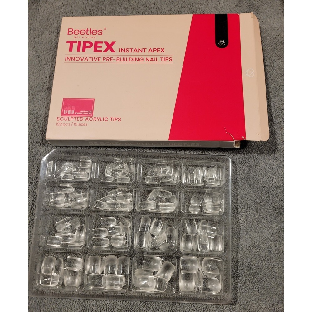 Beetles Gel Polish TIPEX Sculpted Acrylic Tips Bundle with PUEEN Nail Art Stamp